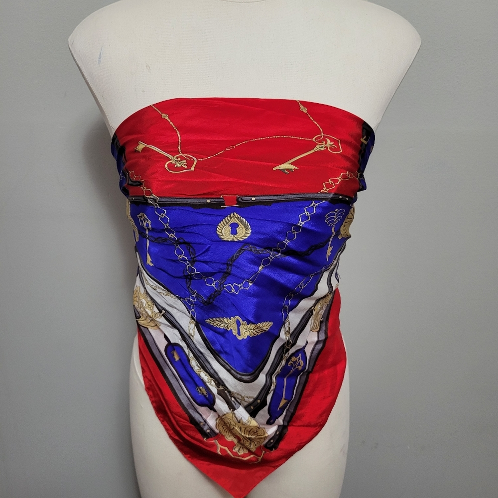 Equestrian Silk Primary Colored Large Square Scarf - image 3